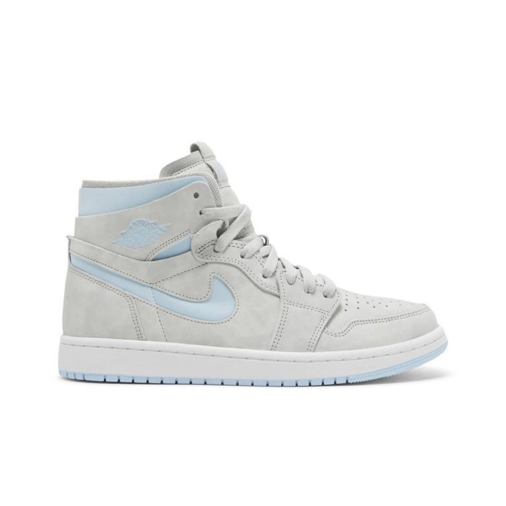 Women’s Air Jordan 1 High Zoom Comfort Cool Grey Light Blue Sneakers Size 6
